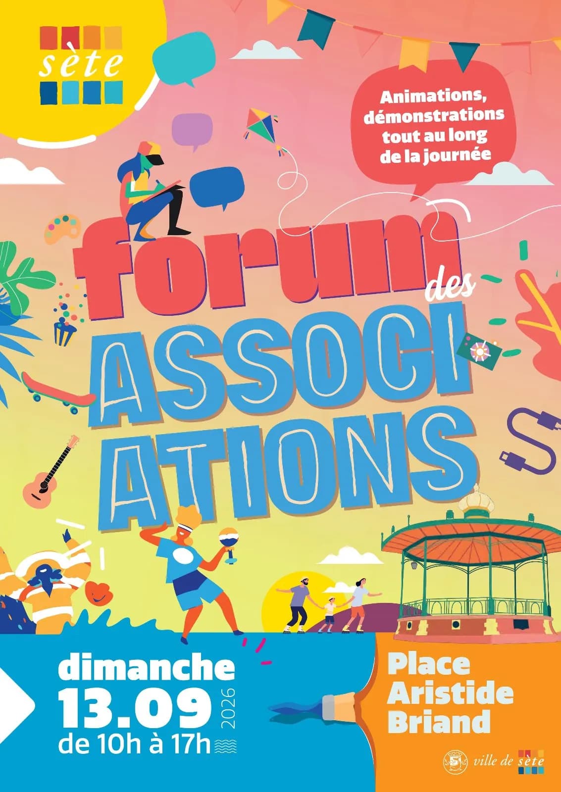 Forum des associations - 13 sept. - Place Aristide Briand - 10h-17h